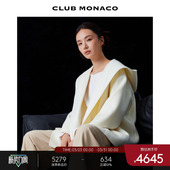 CLUB MONACO女士大翻领保暖山羊绒绵羊毛毛呢大衣外套