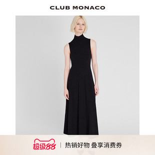 CLUB MONACO女装羊毛山羊绒A字高领修身优雅静奢风无袖连衣裙