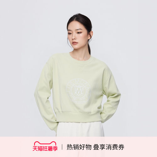 【40周年】CLUB MONACO女装经典logo短款通勤百搭圆领卫衣