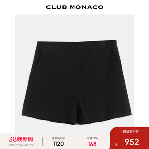 CLUB MONACO女士宽松显瘦百搭通勤时尚热裤简约高腰休闲短裤