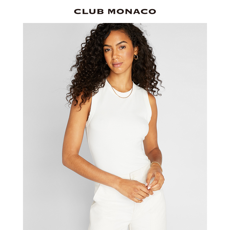 无袖设计简约针织背心