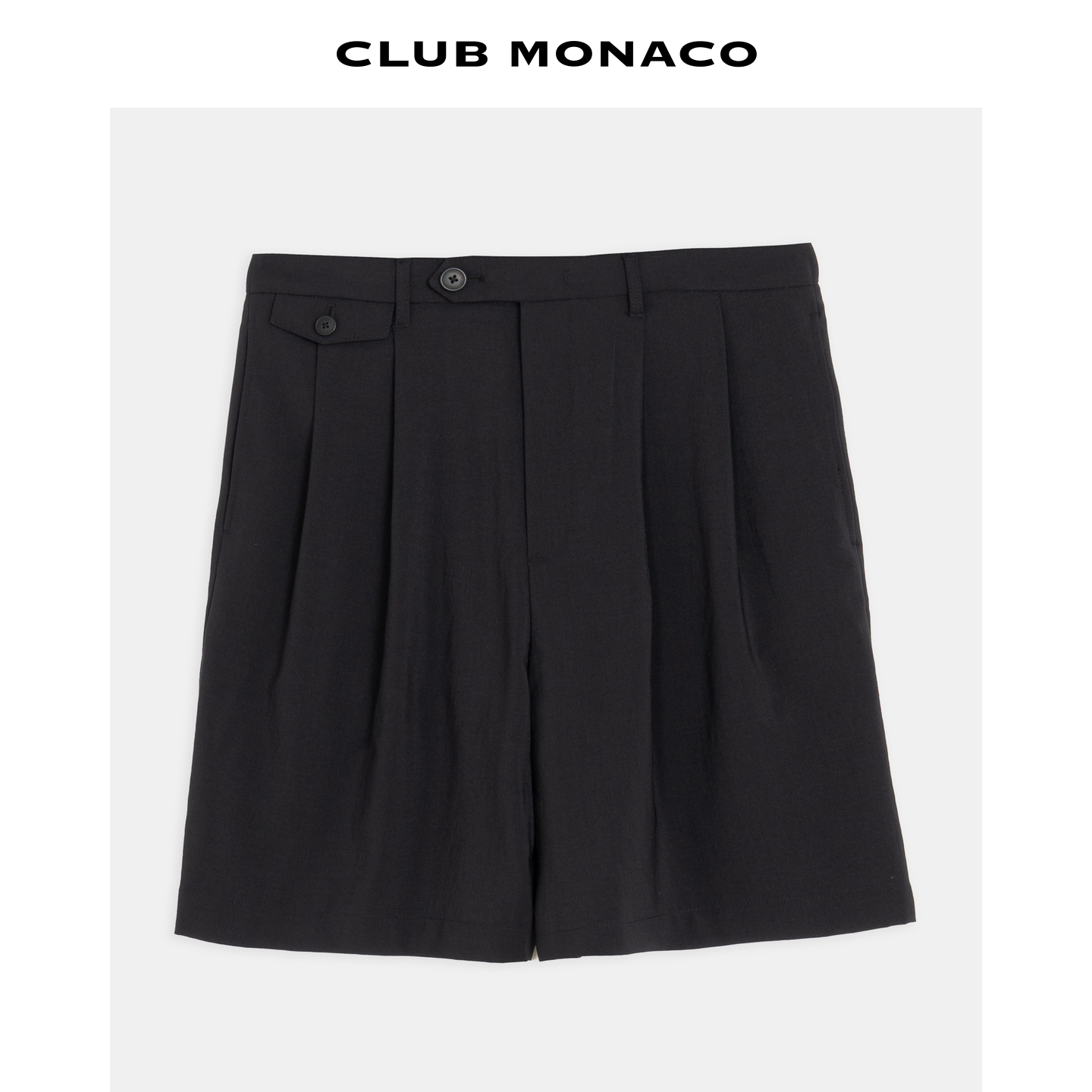 CLUB MONACO男士秋冬半松紧腰休闲短裤带扣口袋日常通勤时尚热裤