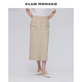 直筒半身裙 出游纯色大口袋休闲百搭工装 CLUB MONACO女装