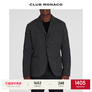 外套 秋冬羊毛混纺毛呢复古格纹商务职业西装 CLUB MONACO男装