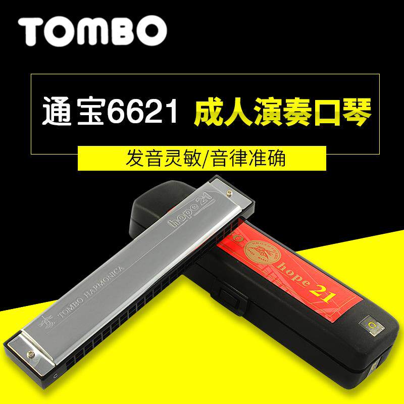 TOMBO6621 21孔复音口琴 初学成人儿童通用学校演奏练习包邮