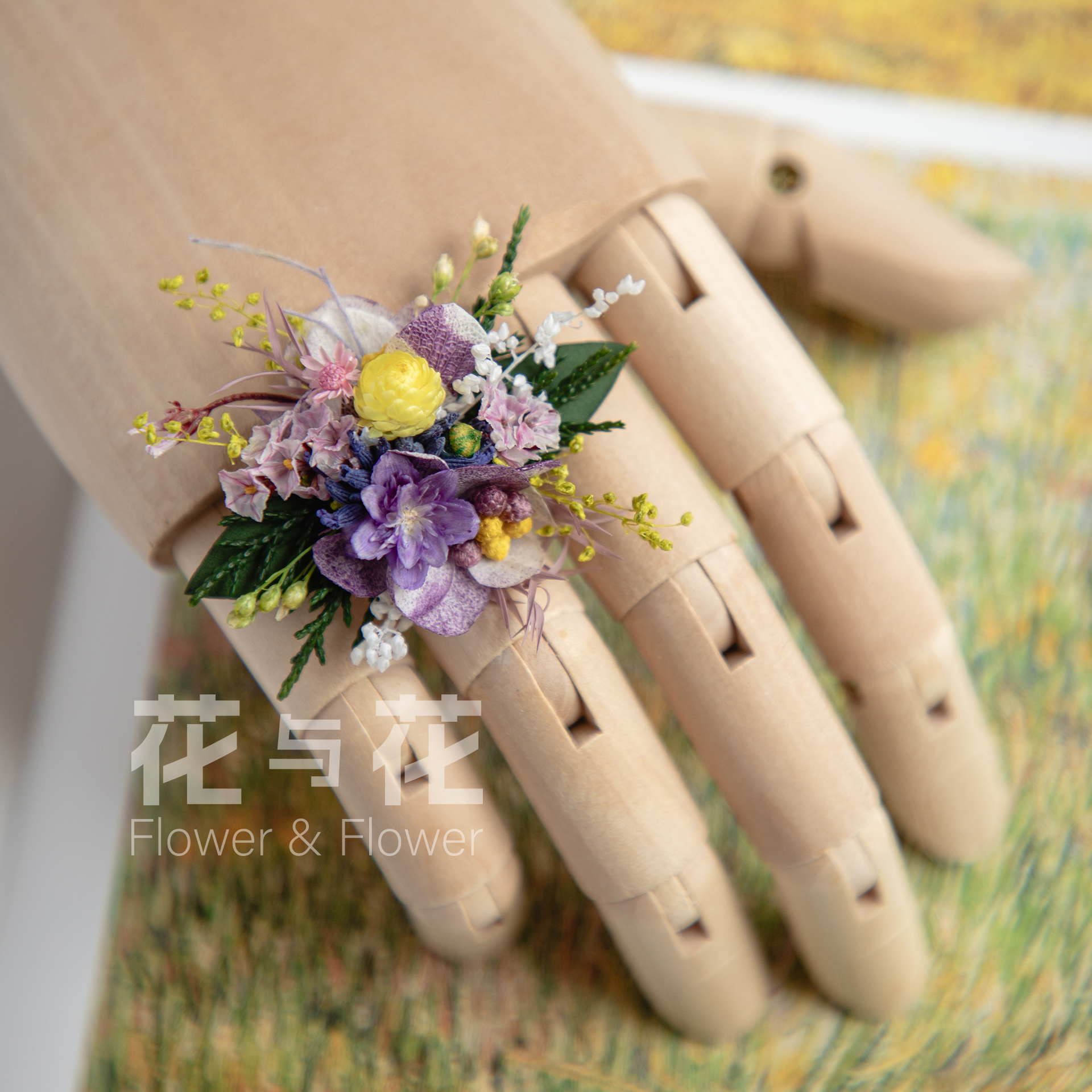 真花戒指森系风永生指环花拍照