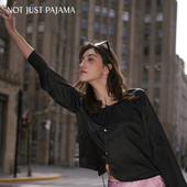 Just The Pajama Not Silks City圆领抽绳上衣女真丝秋冬开衫