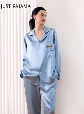 Not Just Pajama 腊肠小狗22姆米真丝睡衣女长款家居服