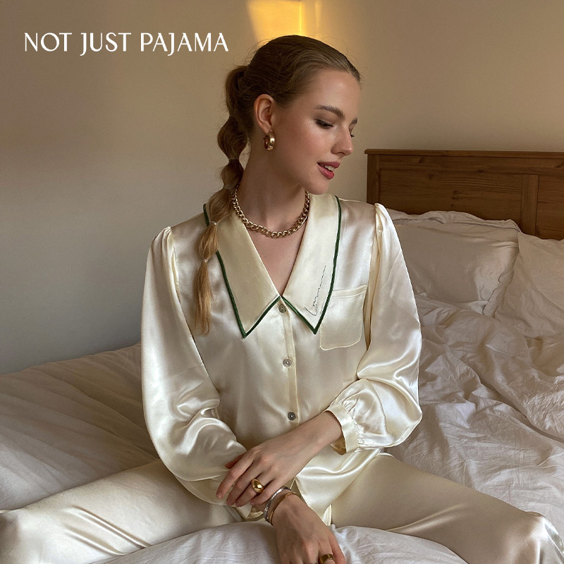 〖情人节礼物〗Not Just Pajama 22姆米真丝睡衣女长袖家居服套装