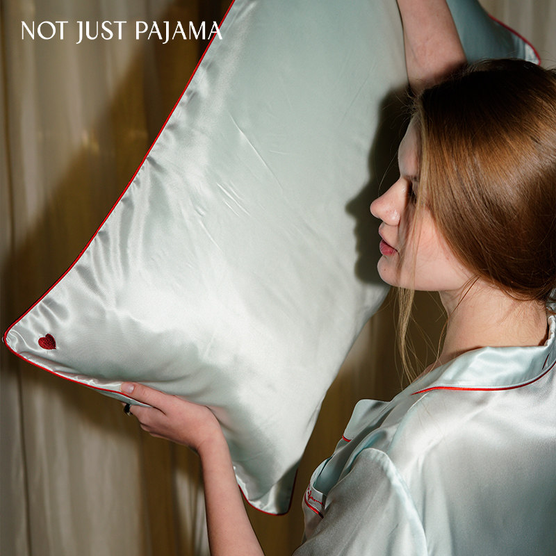 送礼推荐』Not Just Pajama 22姆米重磅真丝枕套枕巾可定制刺绣