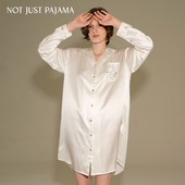 Not 裙可外穿 22姆米重磅真丝镶钻睡裙衬衫 Just Pajama