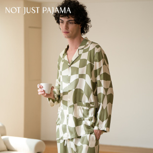套装 Not 真丝睡衣男春夏桑蚕丝家居服长袖 Pajama Just