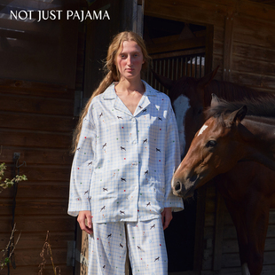 Pony小马 Pajama 真丝斜纹情侣款 长袖 Not 睡衣套装 Just