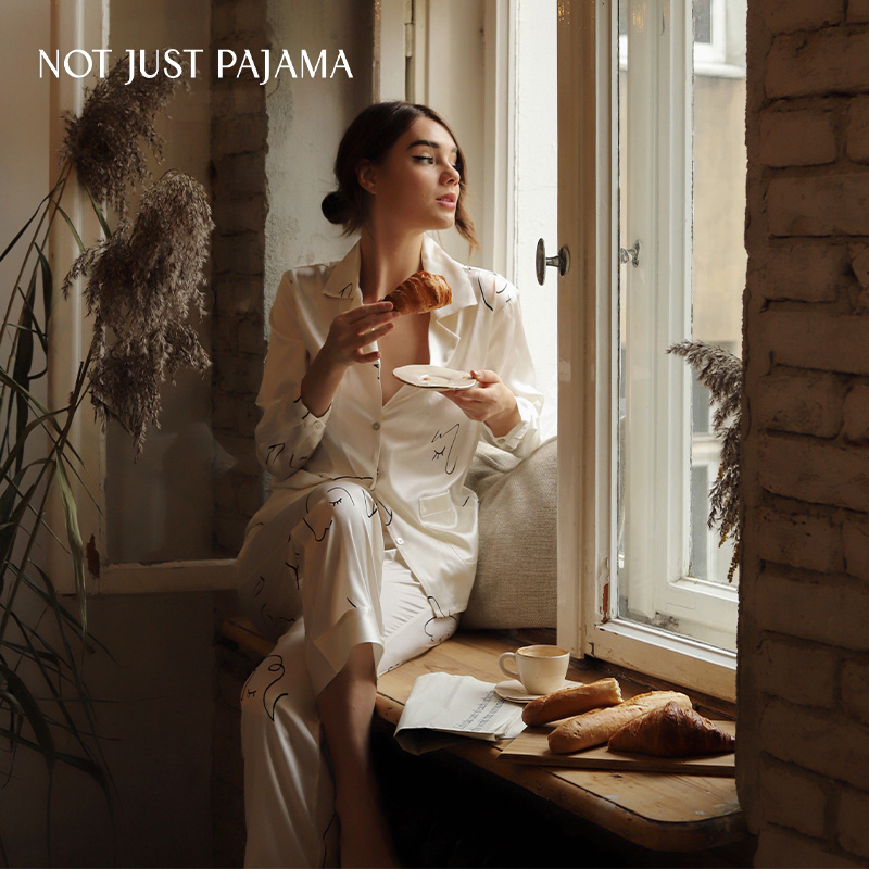 Not Just Pajama The Dream 22姆米真丝睡衣女春夏家居服长款套装