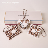 Pajama Not Just bubu小羊系列22姆米真丝棕色格子印花香包礼盒