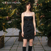 Not 星空印花真丝吊带连衣裙春家居服 Galaxy系列 Just Pajama