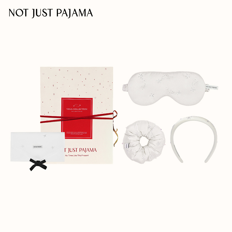 Not Just Pajama VEGA织女星系列22姆米真丝烫钻眼罩发圈发箍礼盒