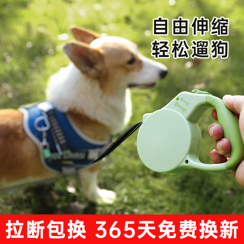 狗狗牵引绳狗绳遛狗绳子自动可伸缩中小型犬宠物柴犬小狗柯基狗链