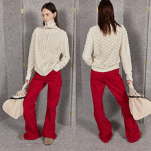 WEARABLE EVENT 红色牛仔喇叭裤