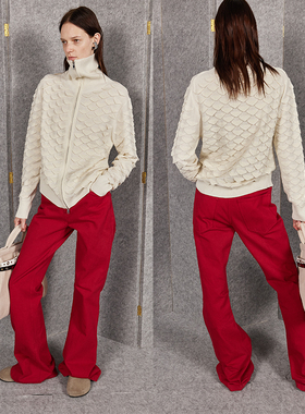 WEARABLE EVENT 红色牛仔喇叭裤