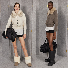 WEARABLE EVENT 可拆卸毛领开衫