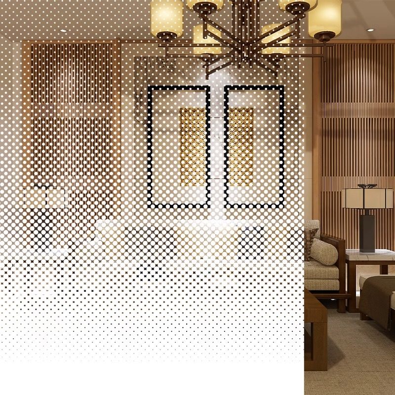 圆点渐变膜磨砂玻璃贴膜单向双向办公室隔断半透光会议室装饰贴纸