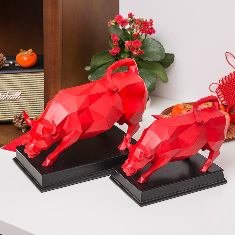 时尚简约风华尔街牛摆件家居客厅办公桌面案台装饰品摆设开业礼品