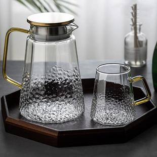 高硼硅家用客厅凉白开水壶冷水壶耐热玻璃冷水壶泡凉茶果汁水扎壶