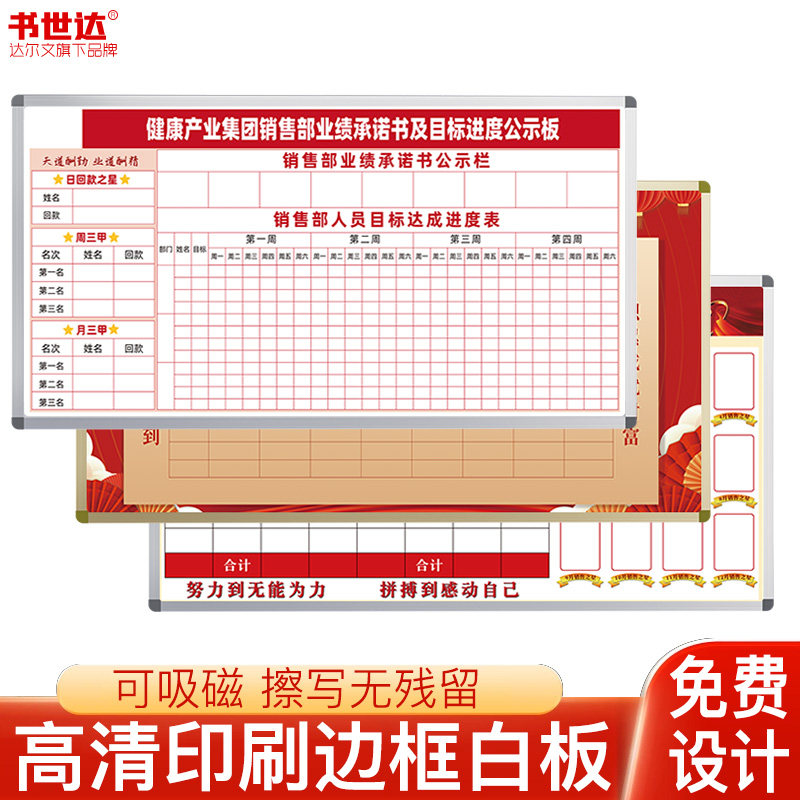 印刷白板挂墙式铝合金边印刷板