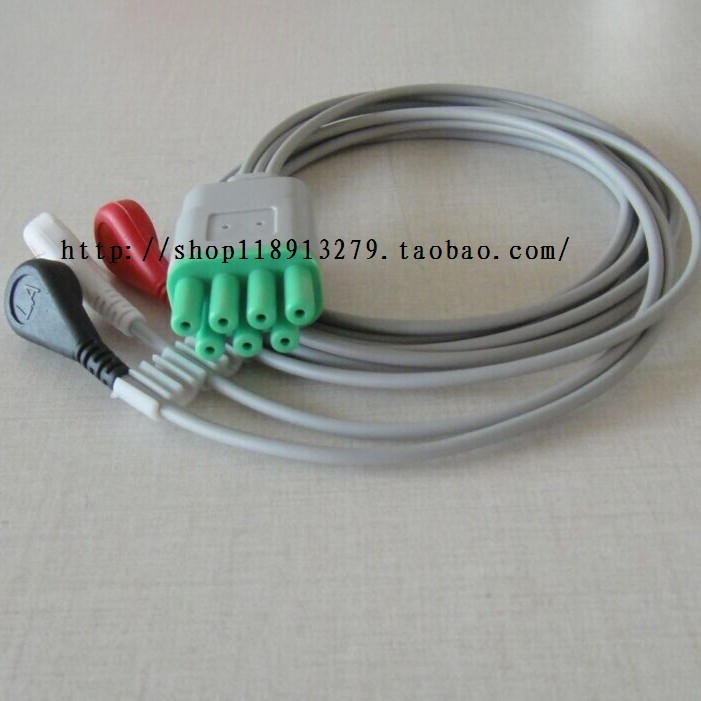 兼容北京麦邦CD2000 MB800心电遥测导联线 动态心电导联三导扣式