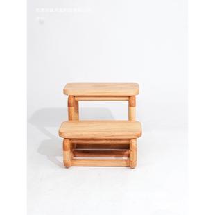 原木凳家用梯凳实木儿童换鞋凳两用卧室椅子酒店脚踏矮凳台阶详情