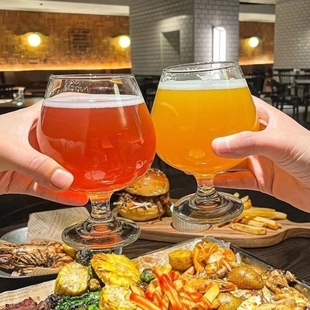 玻璃杯夏日饮品杯女士高颜值酒杯精粮大肚杯 专业啤酒杯特别好看