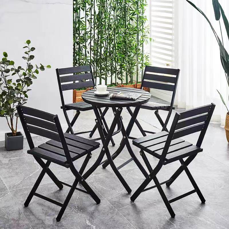 户外庭院塑木折叠椅咖啡厅餐厅室外椅简约休闲花园阳台桌椅套装