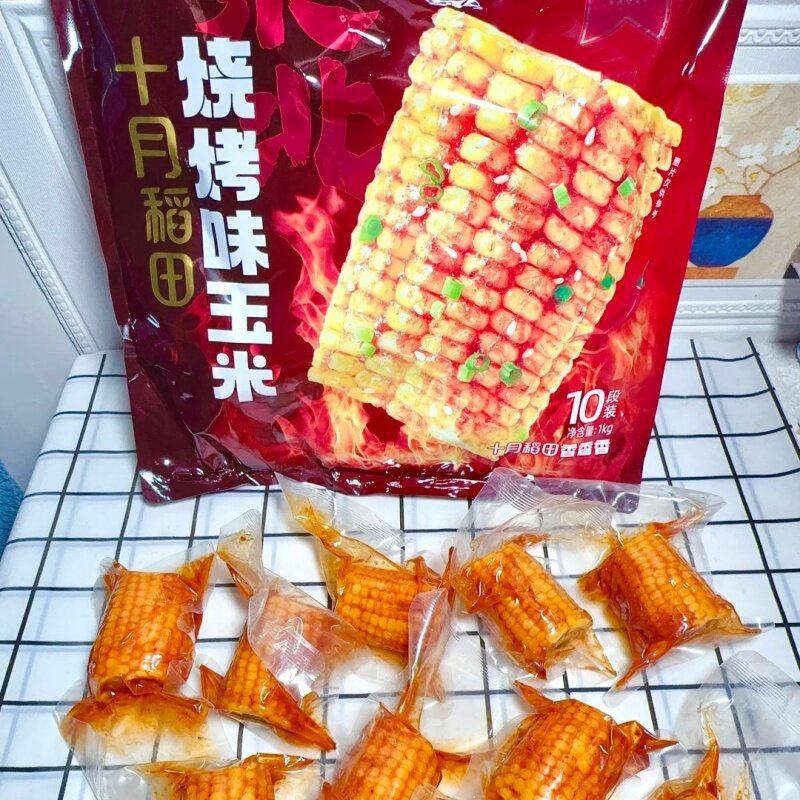 十月稻田烧烤味麻辣味玉米黄糯玉米段1KG香粘糯东北黏苞米10段