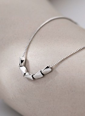 S925纯银招财转运珠女项链盒子链小众甜美锁骨链高级感2025年新款