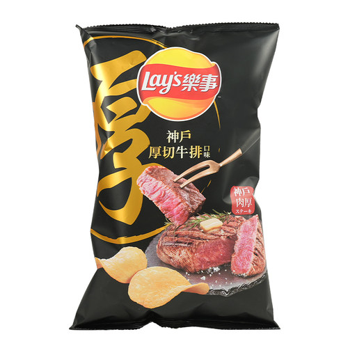 【新品】乐事神户厚切牛排口味薯片100g进口休闲零食品中国台湾产