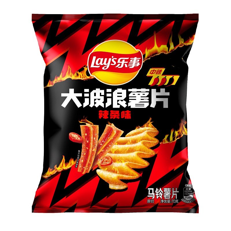 新品乐事薯片辣味大波浪薯片辣条味办公室休闲零食小吃膨化食品