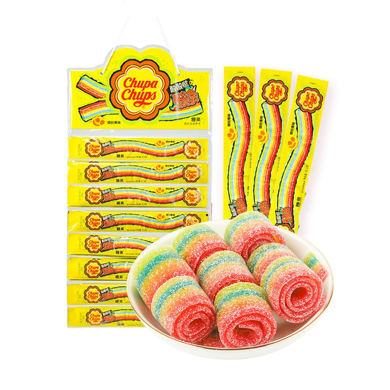 阿尔卑斯珍宝珠酸条彩虹软糖酸甜果汁味怀旧小零食橡皮糖儿童糖果