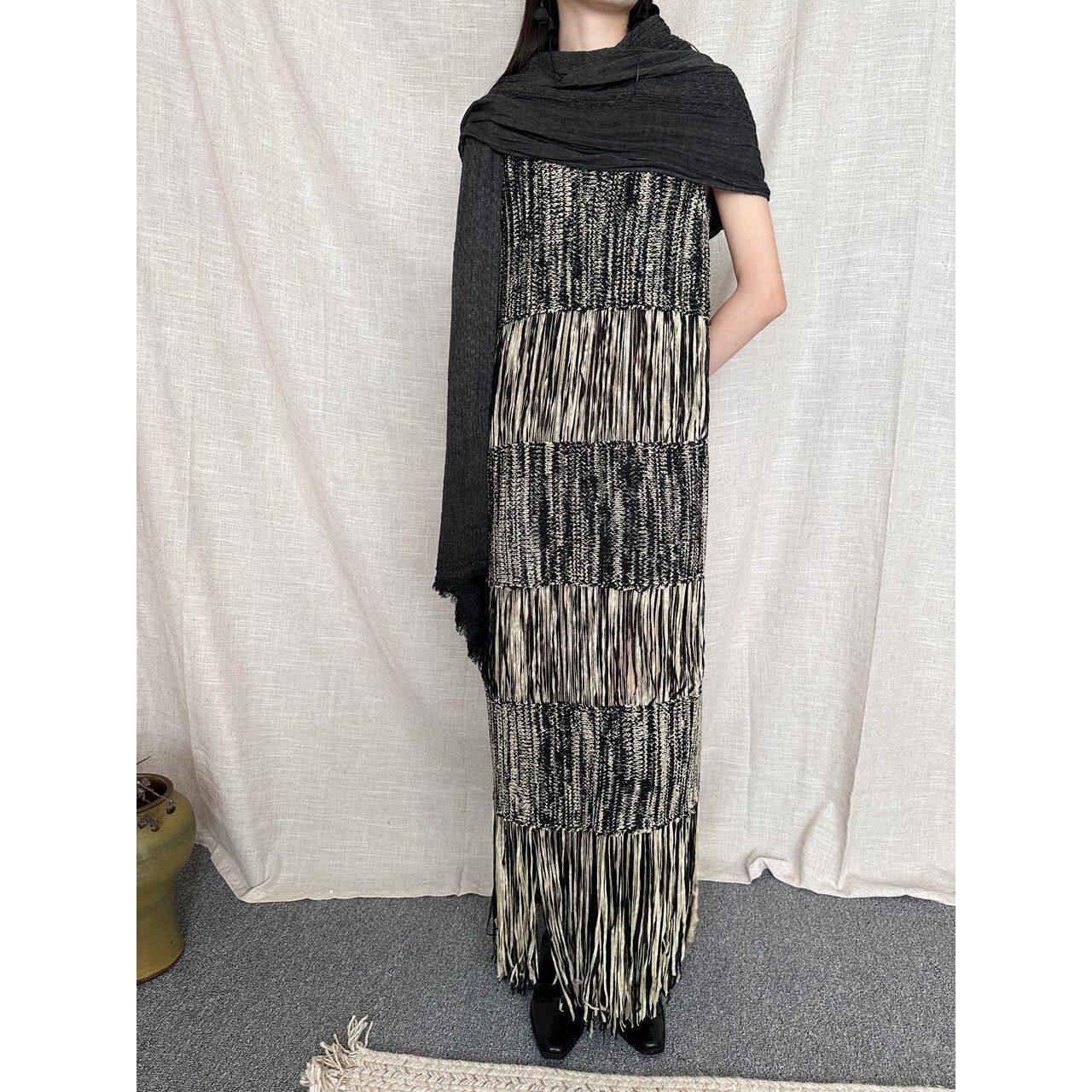 法式小个子渐变流苏针织背心连衣裙2025春夏新款小众设计感长裙女