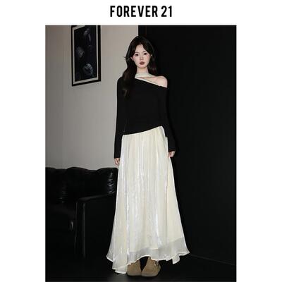 Forev21氛围感杏色高腰A