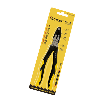 邦克（Bunker）多功能钢丝钳工具剪切钢丝8寸BK-201001