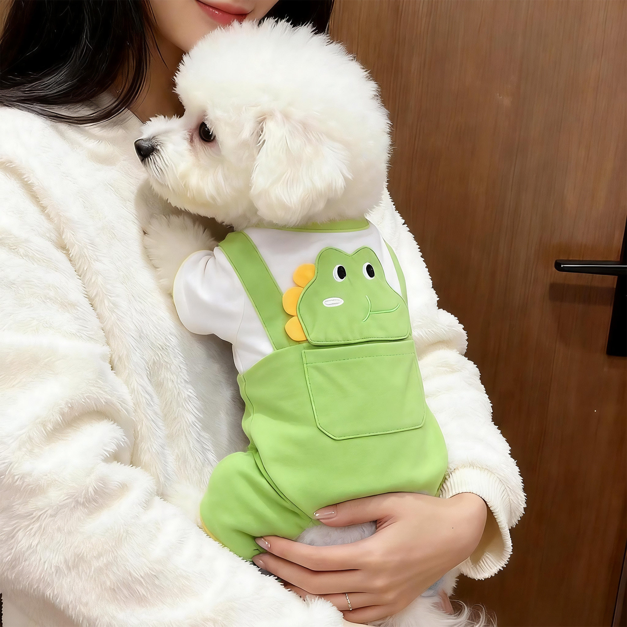 狗狗衣服秋冬薄款恐龙装比熊泰迪雪纳瑞小猫咪防掉毛四脚衣背带裤