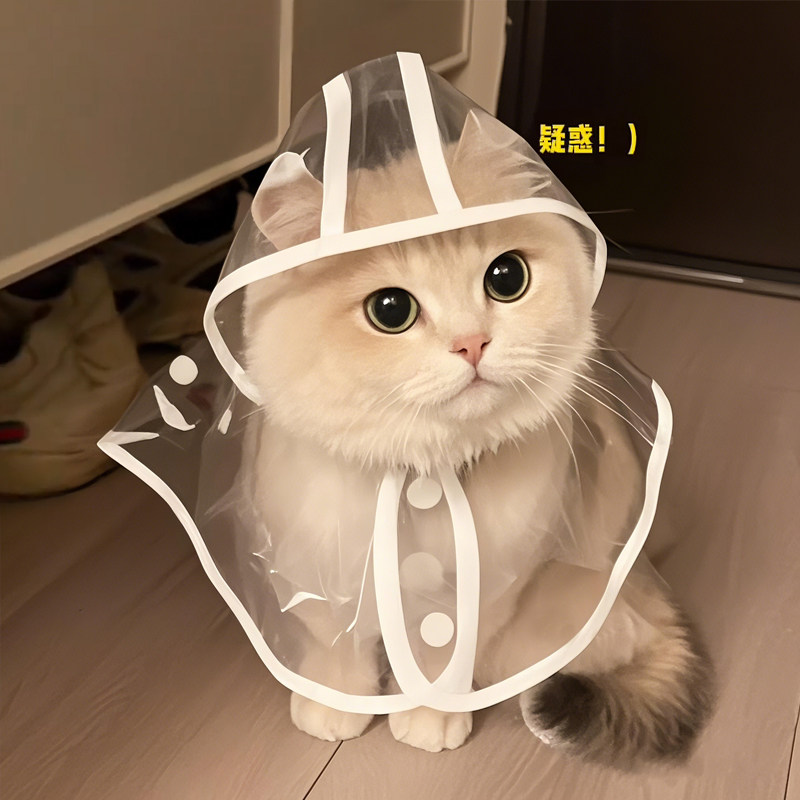 猫咪雨衣斗篷护肚小狗透明雨披