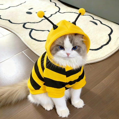 小猫咪衣服秋冬款可爱蜜蜂防掉毛