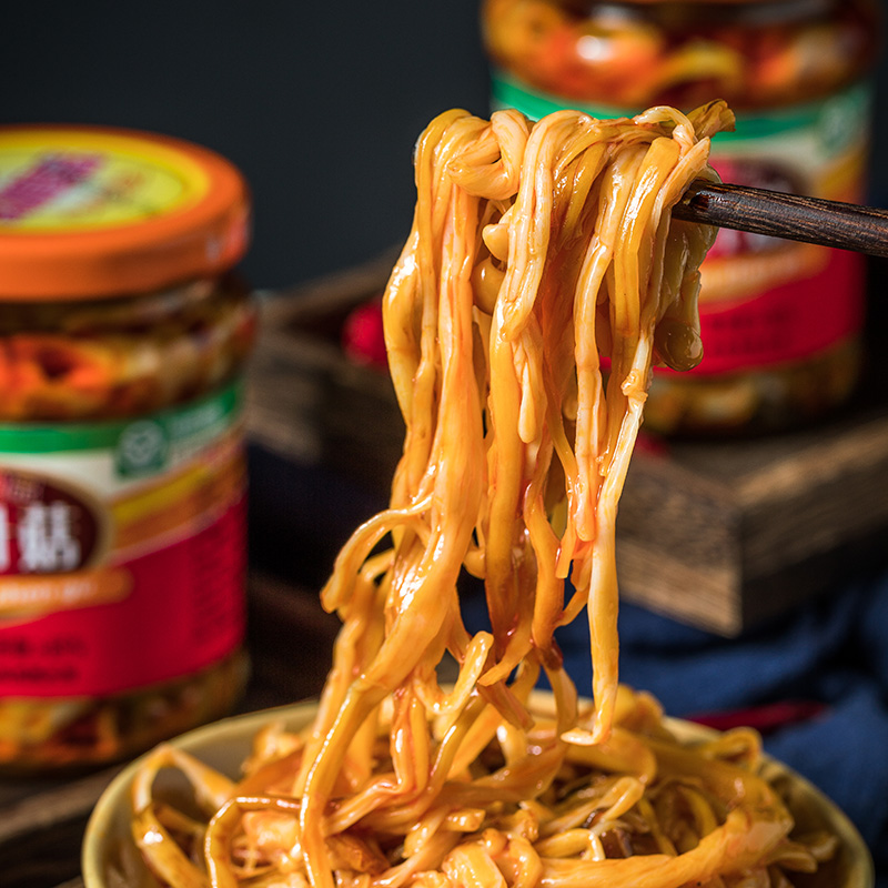 惠川红油香辣金针菇即食下饭菜145g*2瓶开味小菜杏鲍菇竹笋金针蘑