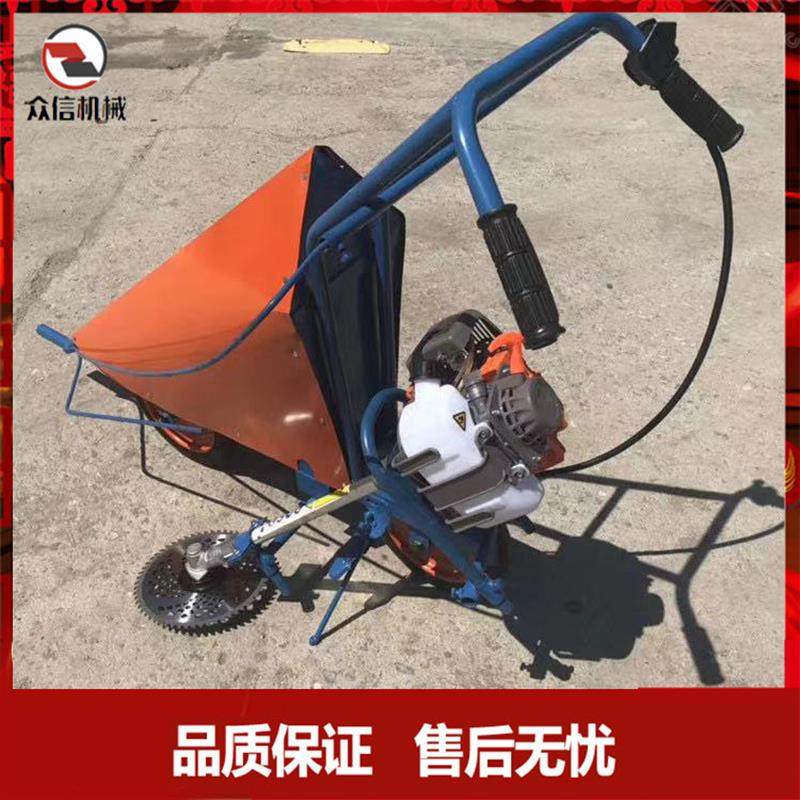 小型玉米辣椒手扶收割机大豆秸秆手推式汽油割晒割倒机家用