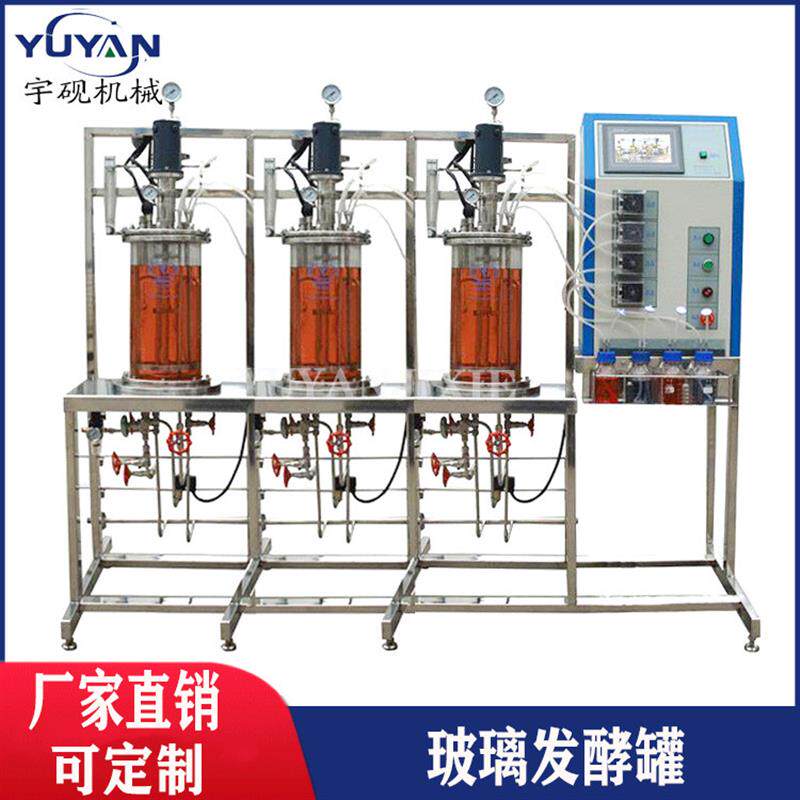 小型玻璃生物发酵罐5l实验室玻璃生物发酵罐10l玻璃生物发酵罐