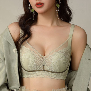 芬铂内衣超薄C杯水晶杯大胸显小防下垂收副乳调整型文胸3126S2