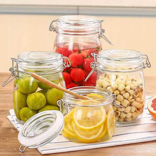 Glass bottle sealed cans of food grains, honey lemon