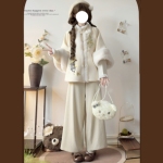 原创汉服女【花猫】明制方领上袄弓袋袖马面裙宋裤日常套装冬季款